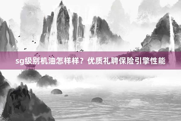 sg级别机油怎样样？优质礼聘保险引擎性能
