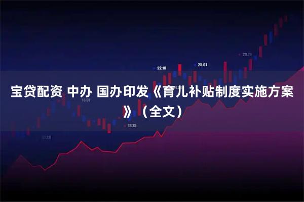 宝贷配资 中办 国办印发《育儿补贴制度实施方案》（全文）